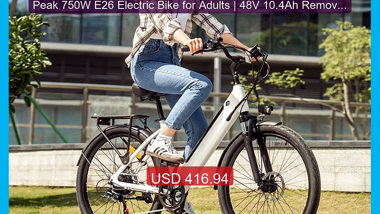 Peak 750W E26 Electric Bike for Adults | 48V 10.4Ah Removable Batte... -- Top Rated 2026 | Buy Now!
