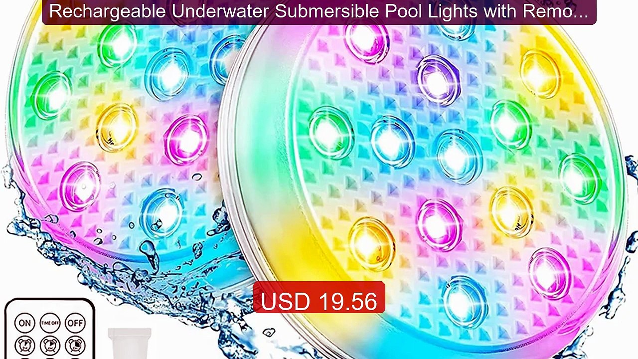 Rechargeable Underwater Submersible Pool Lights with Remote... -- Top Pick 2026 | Unbeatable Price!