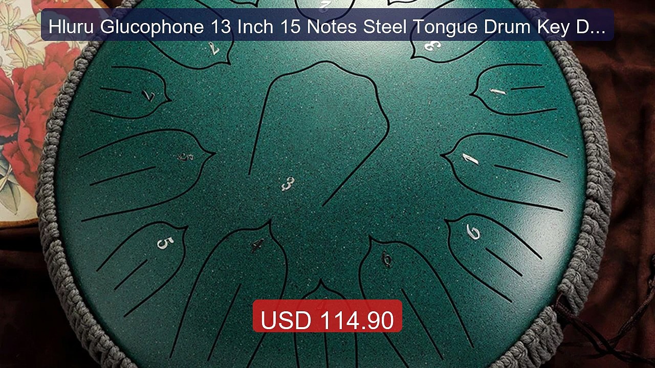 Hluru Glucophone 13 Inch 15 Notes Steel Tongue Drum Key D Ethe... -- Best Buy 2026 | Great Quality!