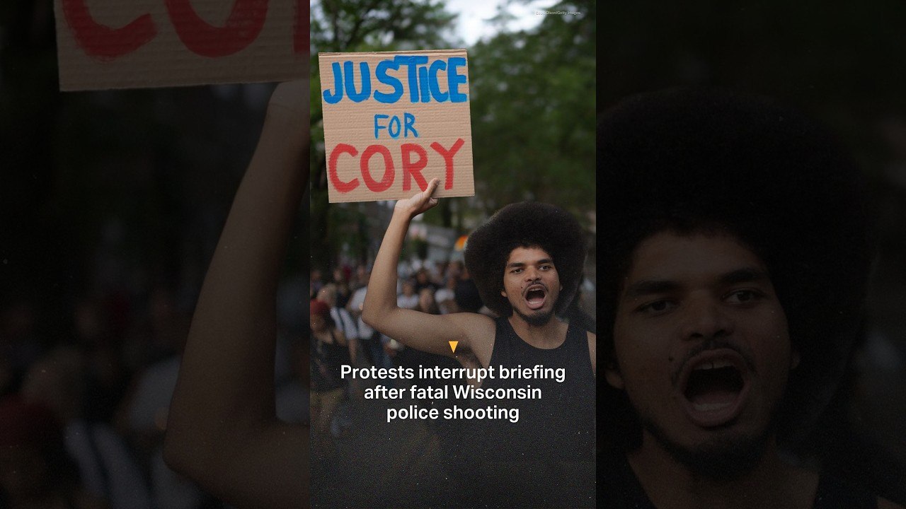Protests interrupt briefing after fatal Wisconsin police shooting