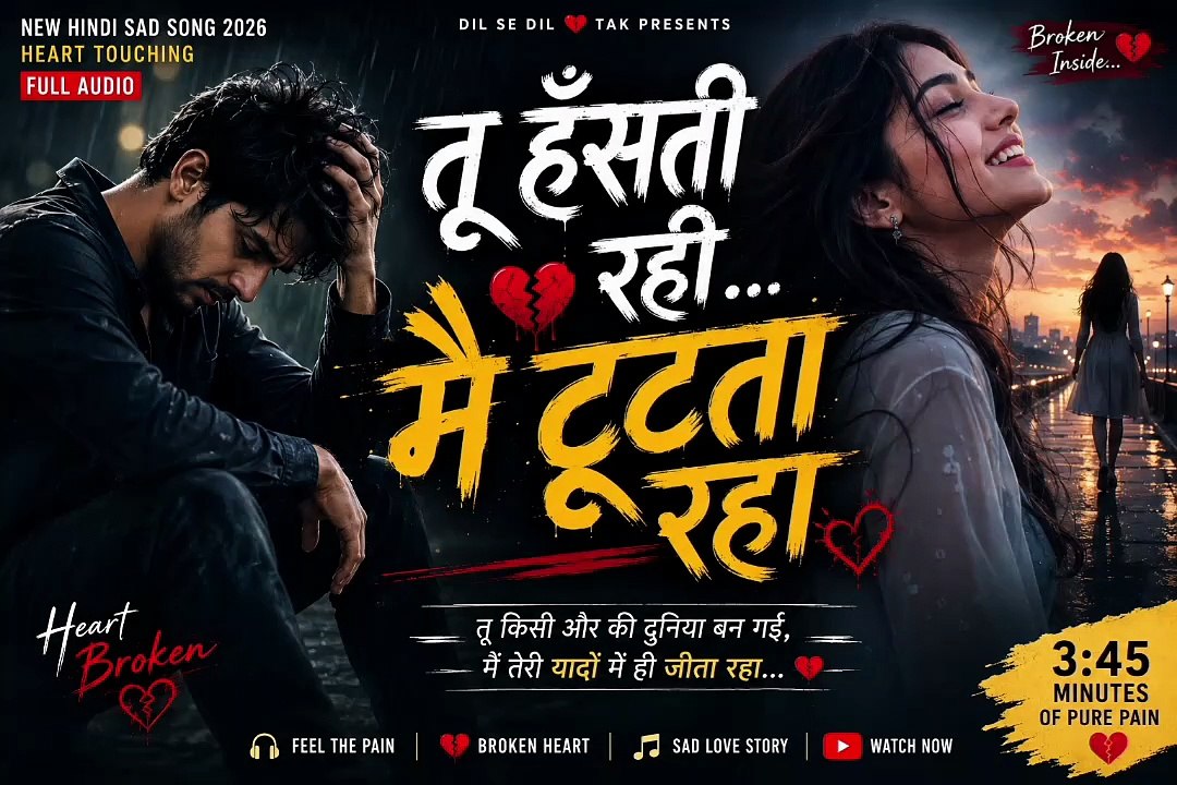 💔 Tu Hansti Rahi Main Tootta Raha | New Hindi Sad Song 2026 | Heart Touching Breakup Song | #shorts