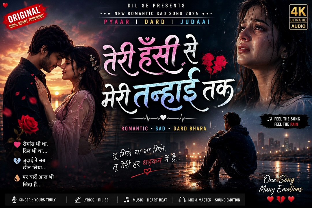 तेरी हँसी से मेरी तन्हाई तक 💔 | New Romantic Sad Song 2026 | Heart Touching Love Breakup Song | New