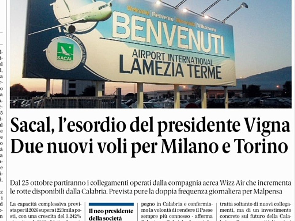Rassegna calabria 25 luglio 2026