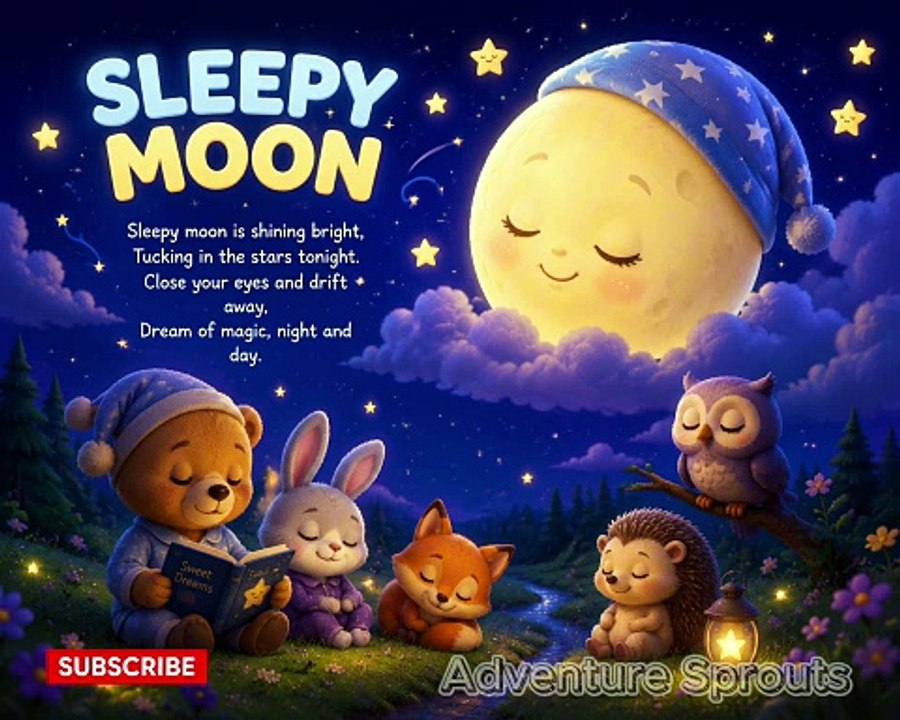 🌙✨ The Sleepy Moon | Bedtime Song for Kids | Adventure Sprouts 💤🎵