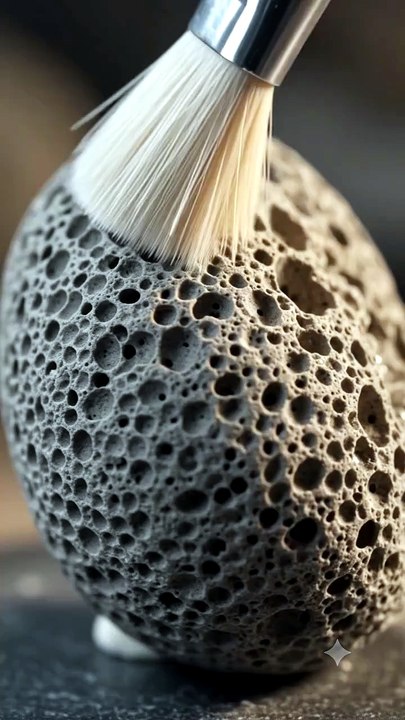 Pumice Stone Rotating Under Brush ASMR | Satisfying Stone Brushing in 4K | Original Sound