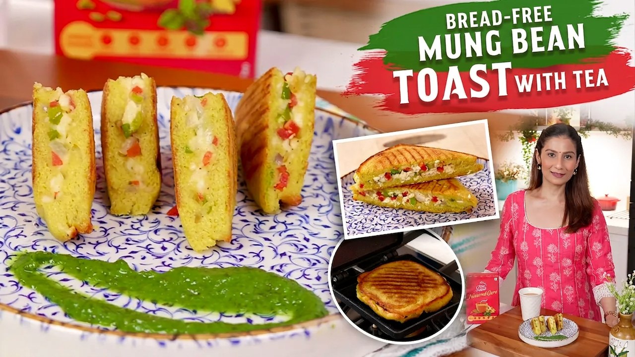 This Is What Kids Want for Breakfast 5 Days a Week—Try This No-Bread Moong Dal Toast with Chai!