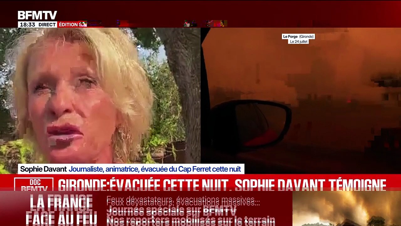 VOICI - "Je me sentais à peu près en sécurité..." : Sophie Davant revient sur son évacuation en urgence du Cap-Ferret avec William Leymergie (ZAPTV)
