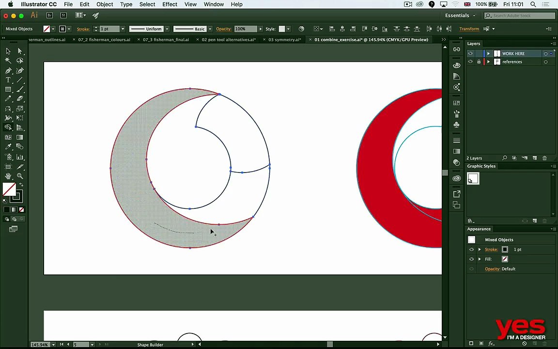 04 - Shape Builder Tool in Adobe Illustrator CC