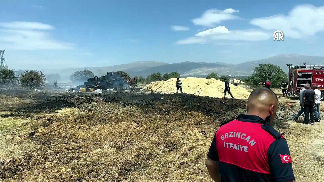 Erzincan'da saman balyalarında çıkan yangın kontrol altına alındı