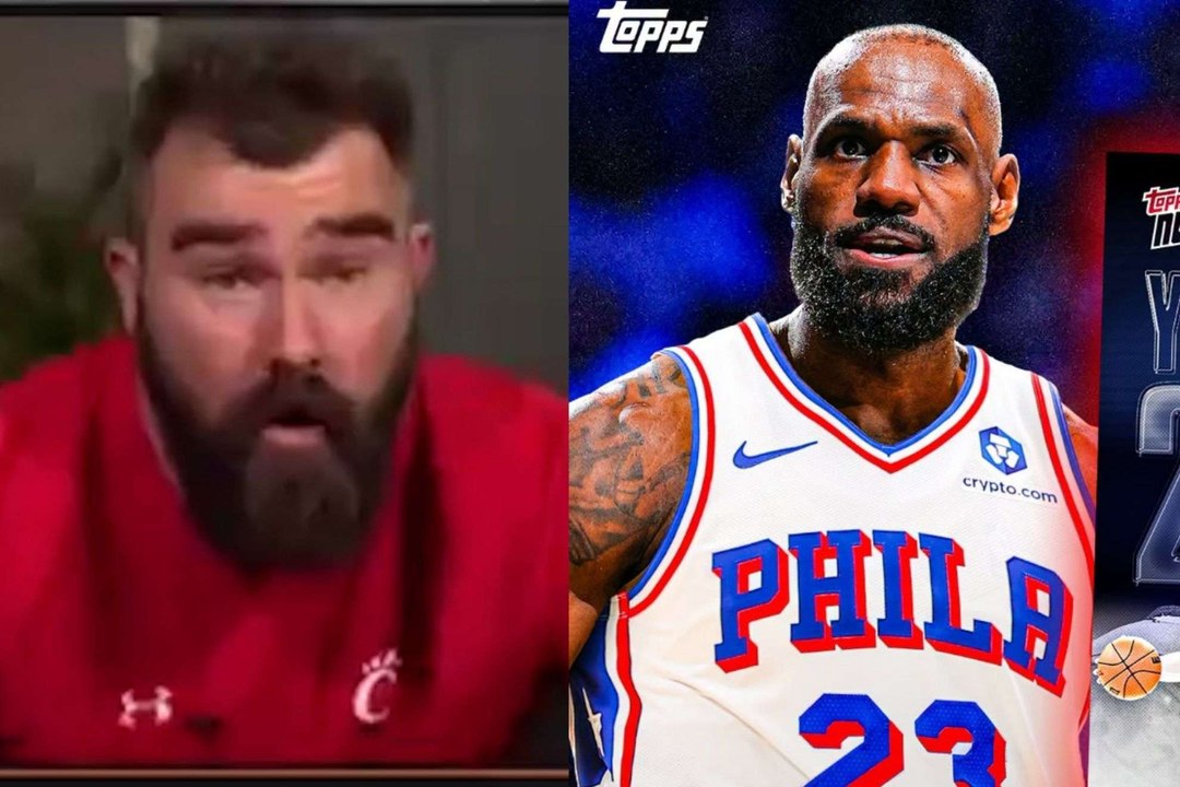 Jason Kelce jumps out of his seat after learning that LeBron James is coming to Philadelphia