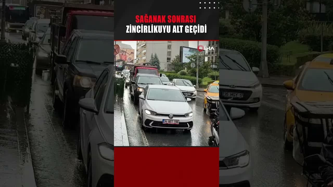 Zincirlikuyu alt geçidini sağanak sonrası su bastı