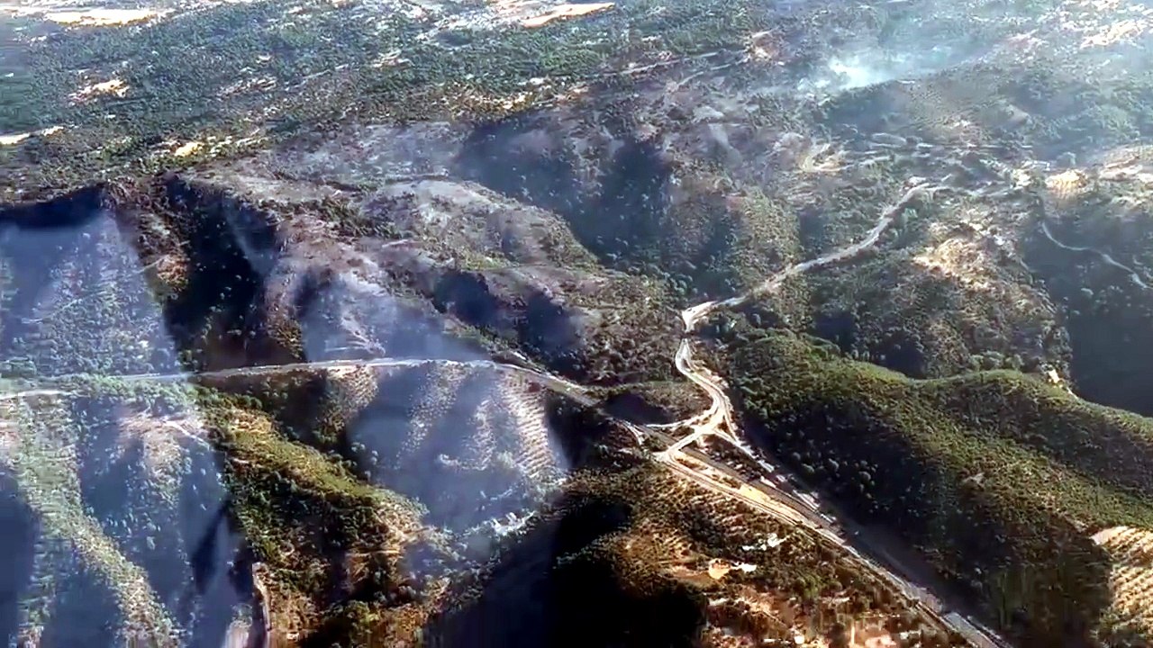 El incendio de la Sierra de Córdoba, desde el aire