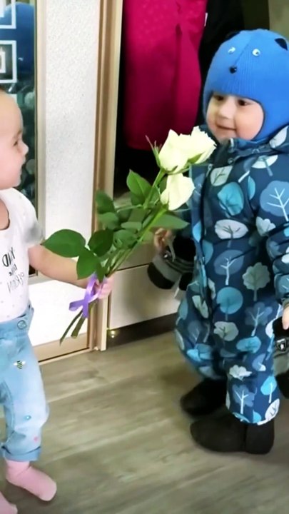 Two Cute Babies Sharing Sweet Love 🥹💖