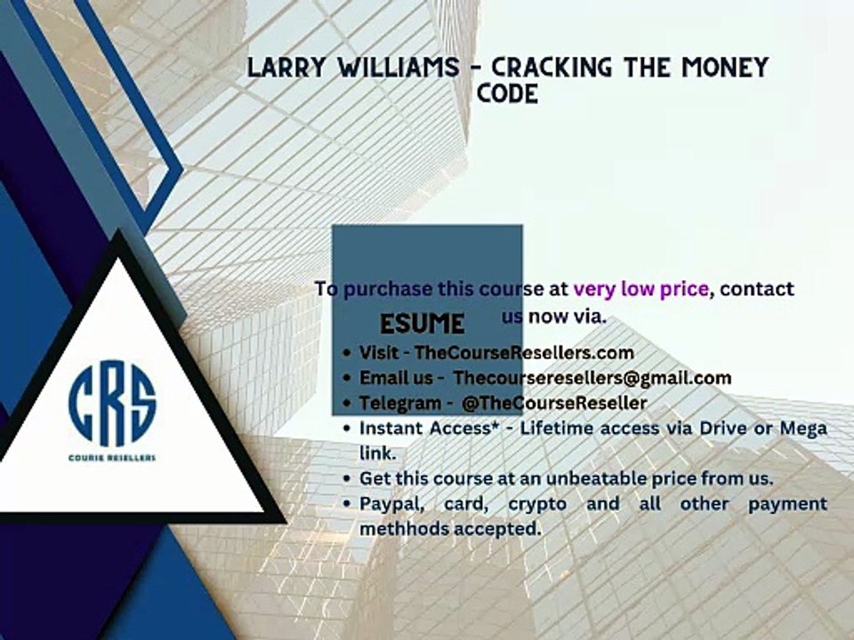 Thecoursereseller.com - Larry Williams – Cracking the Money Code