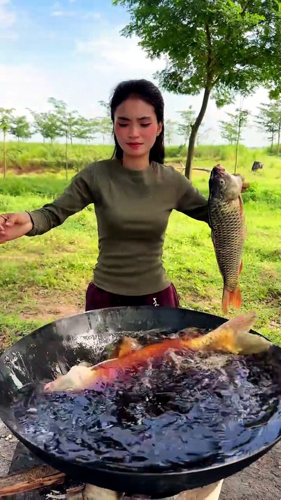 Cooking yummy deep fried fish recipe #FoodTok #...