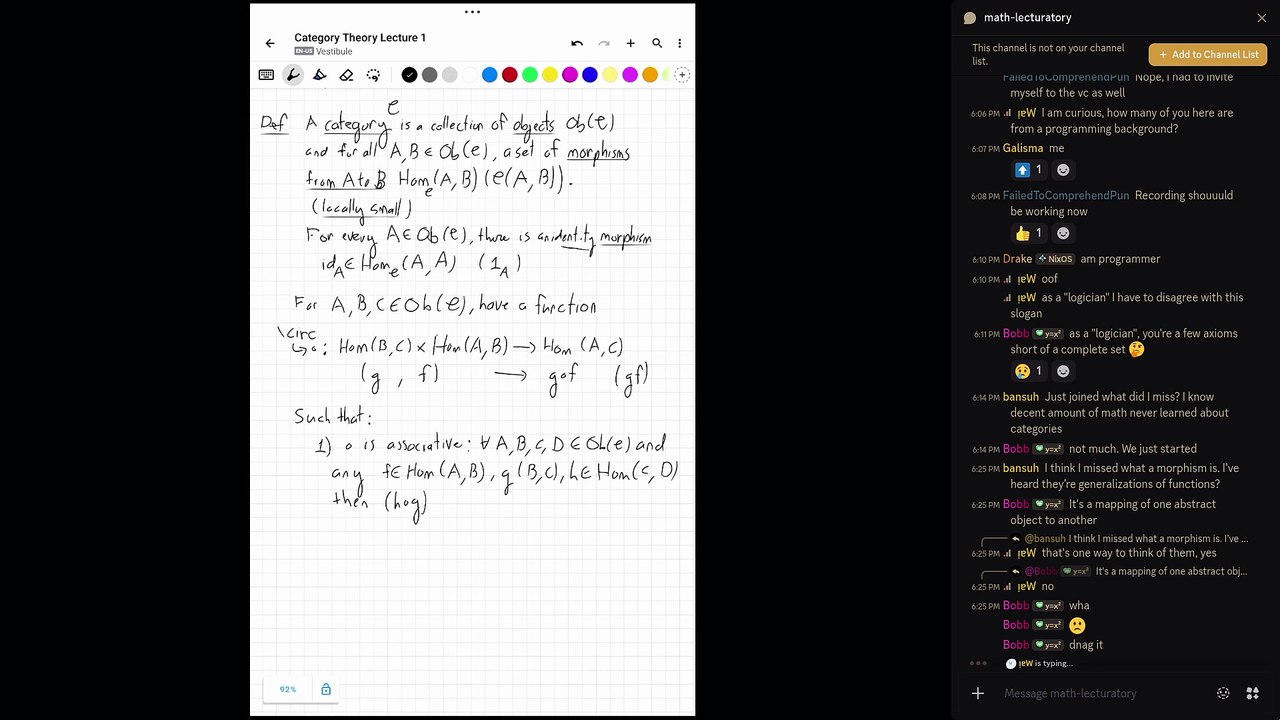 Vestibule Math | Category Theory | Lecture 1