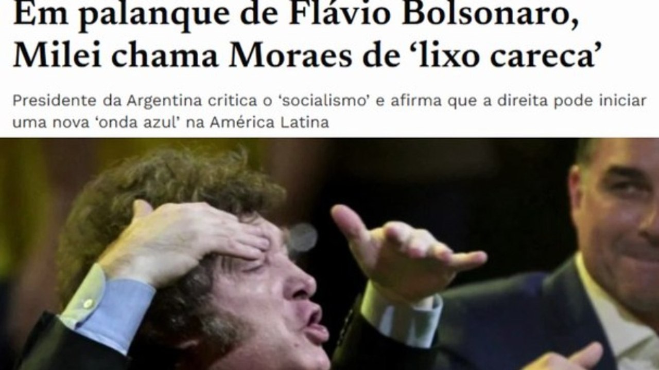 MILEI ATACA MORAES EM EVENTO DE FLÁVIO BOLSONARO 😳🔥