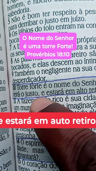 Provérbios 18:10 Torre forte é o Nome do Senhor Jesus!