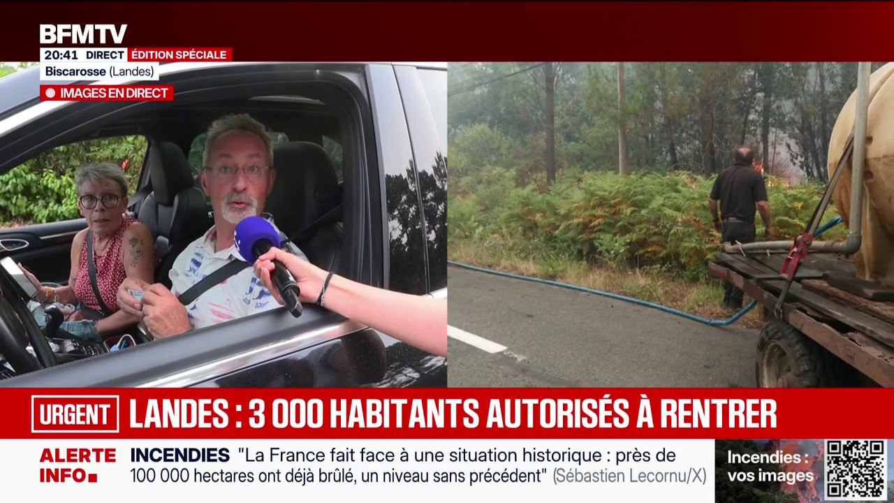 Incendie: à Biscarrosse dans les Landes, 3.000 habitants sont autorisés à rentrer
