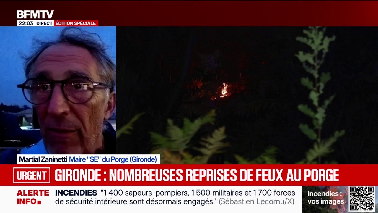 Incendie en Gironde: "Ça brûle toujours sur la commune", raconte Martial Zaninetti, maire du Porge