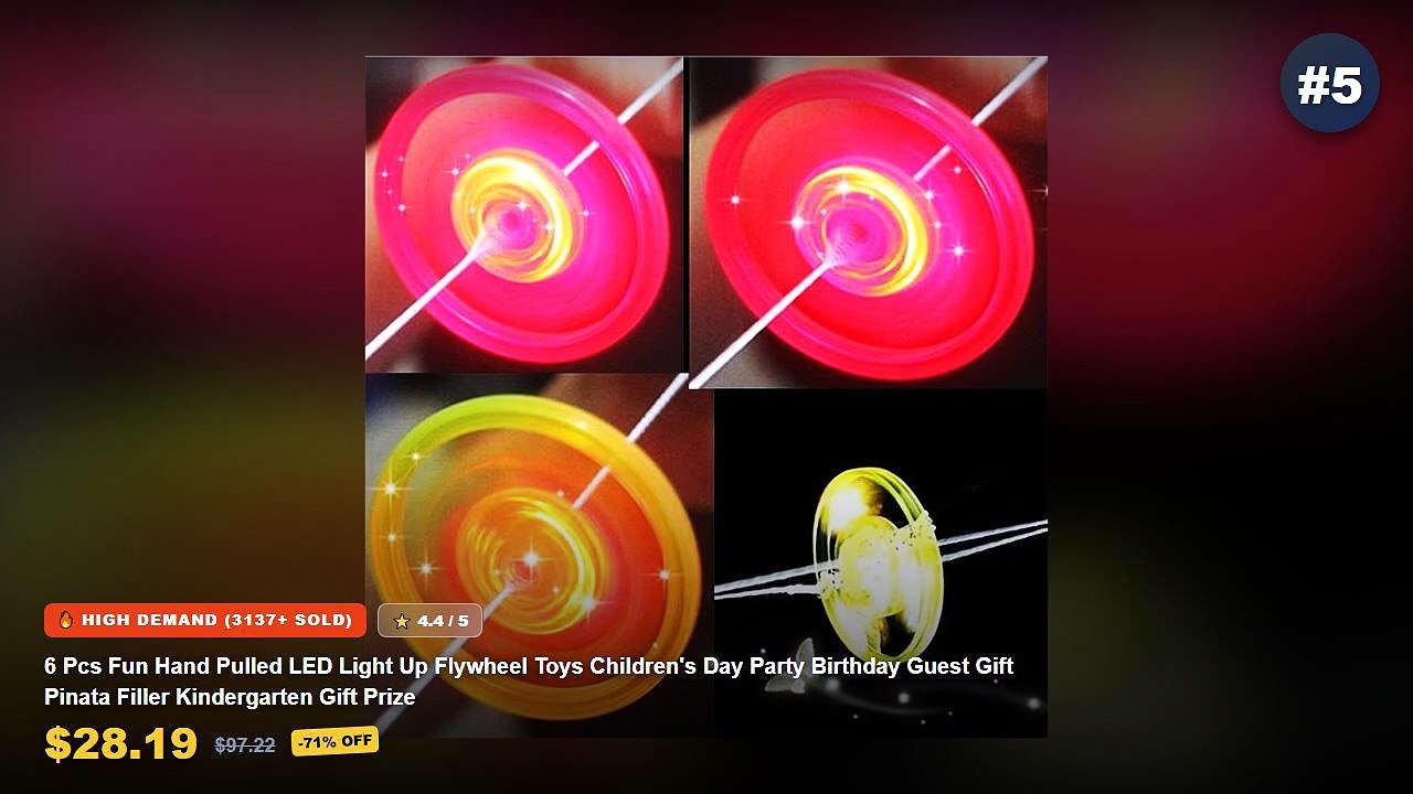 Top 5 Best Gifts For Wedding Guests (Must Have!) - 6 Pcs Fun Hand Pulled LED Light Up Flywheel Toys Children's Day Party...