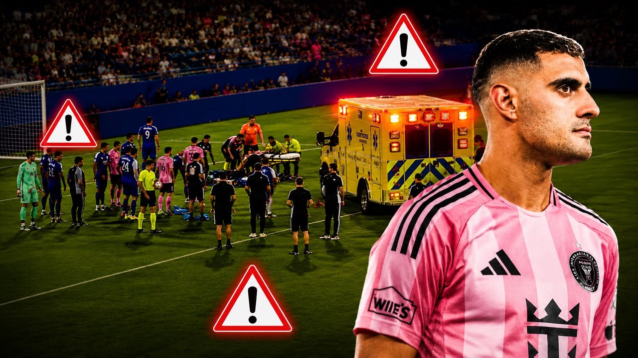 Germán Berterame sale en ambulancia tras un golpe de cabeza durante el duelo de Inter Miami - Montréal