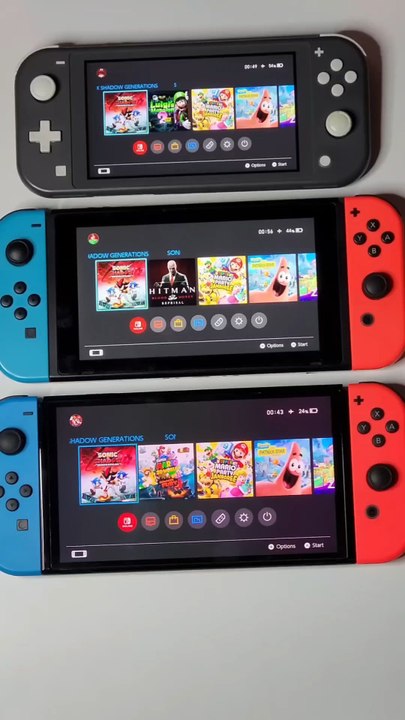 Sonic X Shadow Generations Switch Lite vs Standard vs Oled Speed Test Comparison #shorts