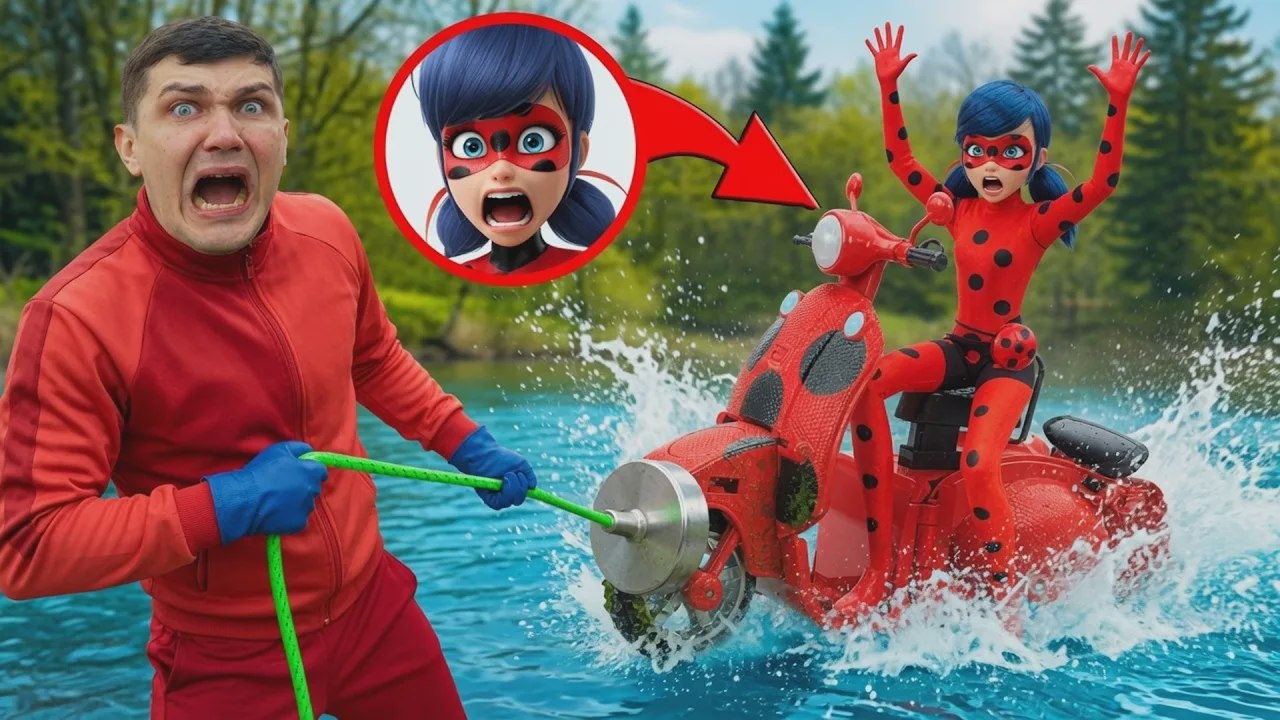 On a trouvé Ladybug sous l'eau en pêchant à l'aimant ! Chat Noir et Ladybug ont eu un accident !