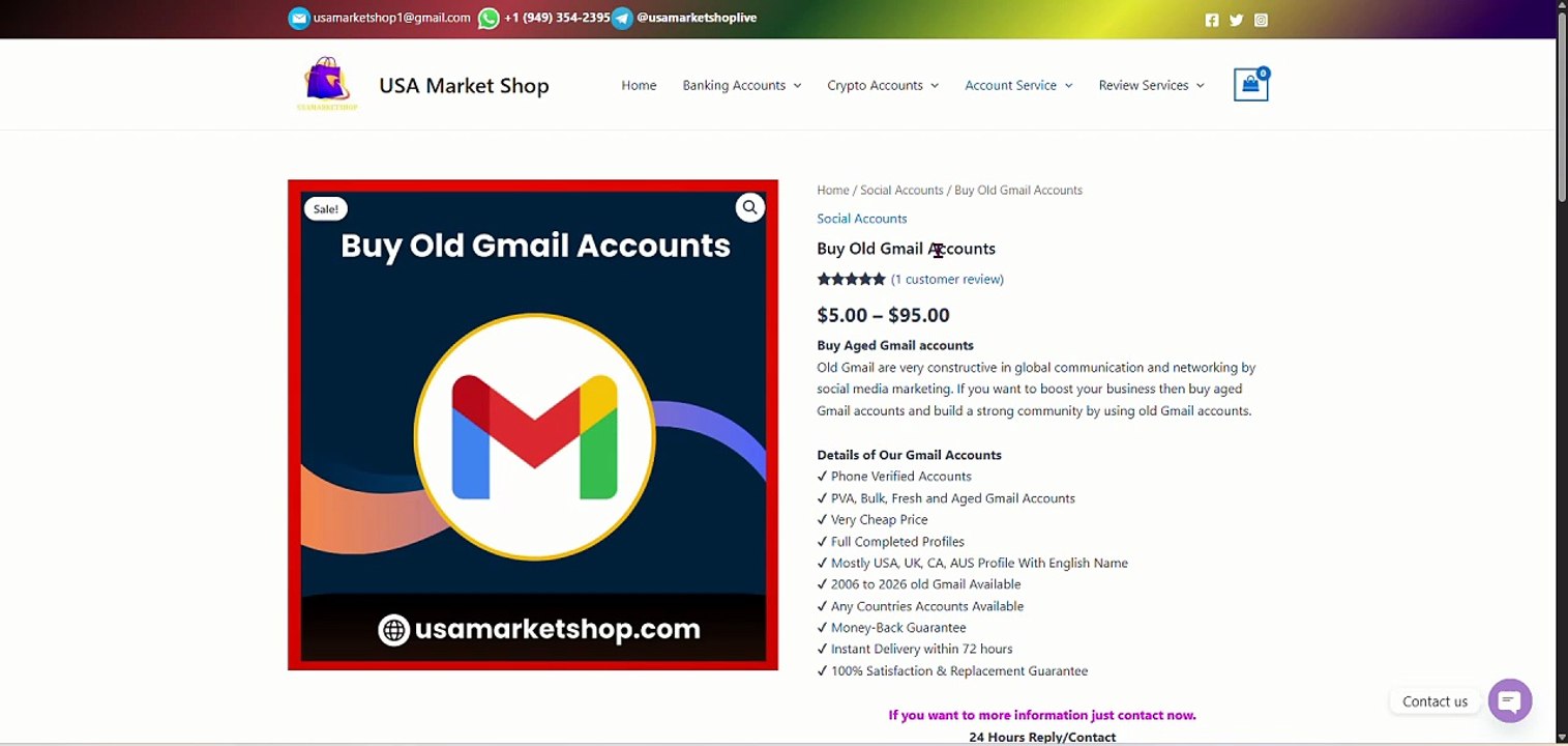 Buy Bulk Old Gmail Accounts | Aged & PVA Verified
