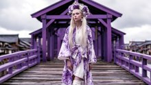紫の橋と着物　The Purple Bridge and the Kimono