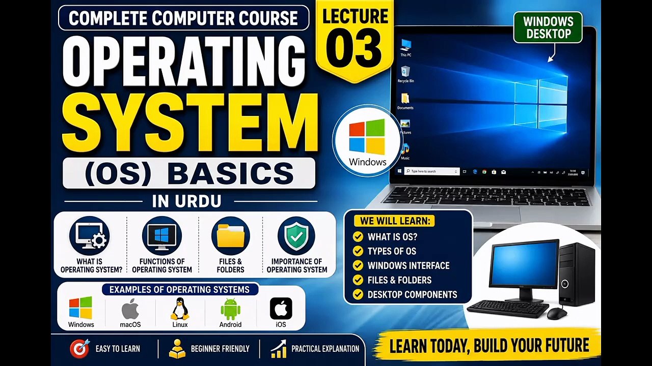 Operating System Explained in Urdu _ Computer C...