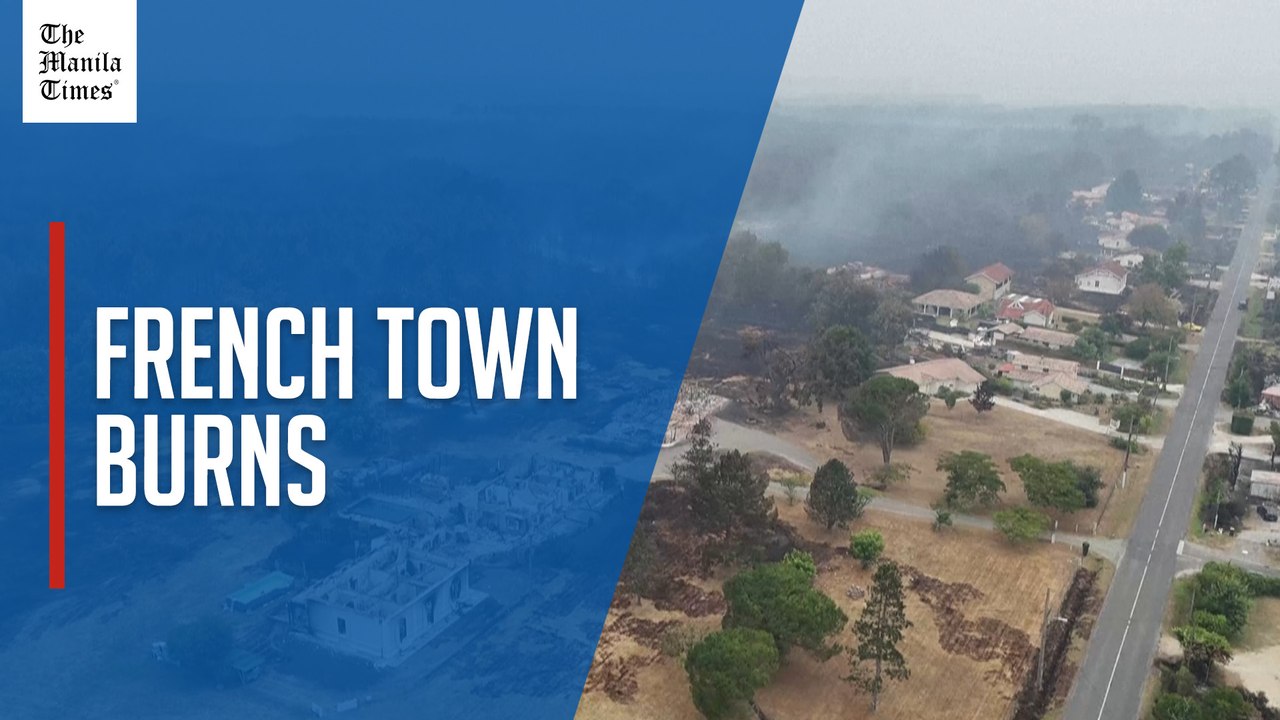 French town of Le Porge ravaged by wildfires