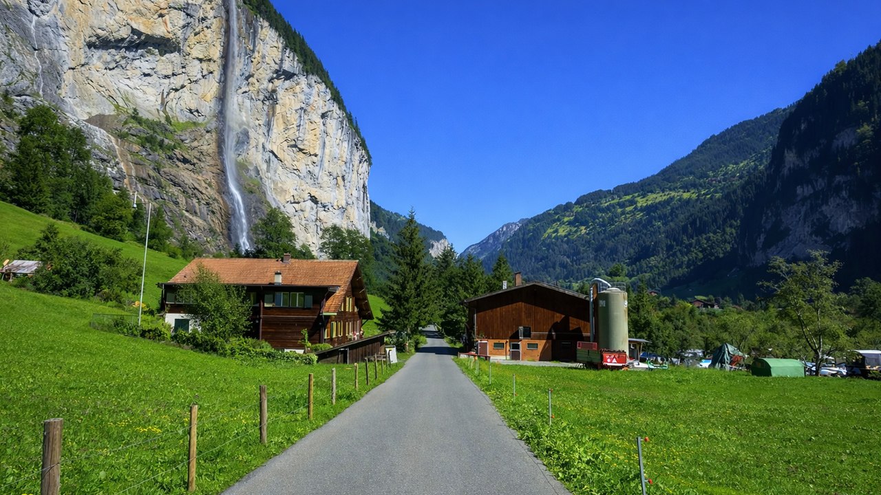 Lauterbrunnen Switzerland 4K 60fps: Scenic Village Walk
