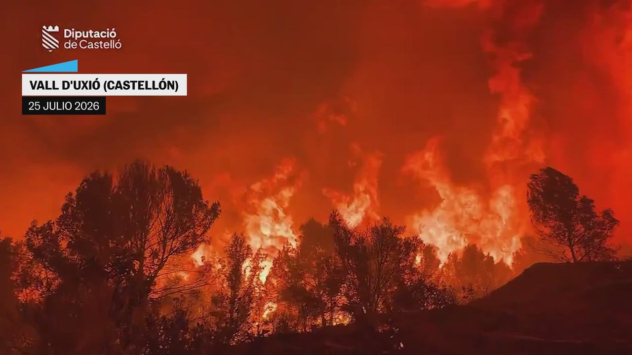 Nuevas imágenes del incendio de La Vall d’Uixó