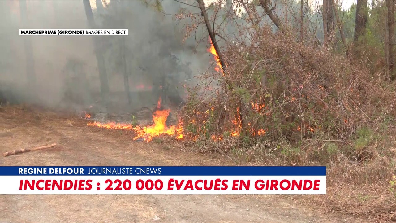 Incendie en Gironde : les flammes reprennent et se propagent rapidement