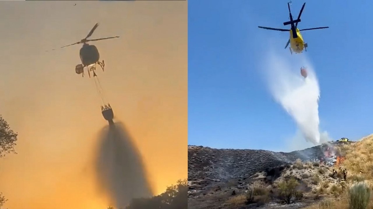 La precisión milimétrica con la que los helicópteros combaten el fuego