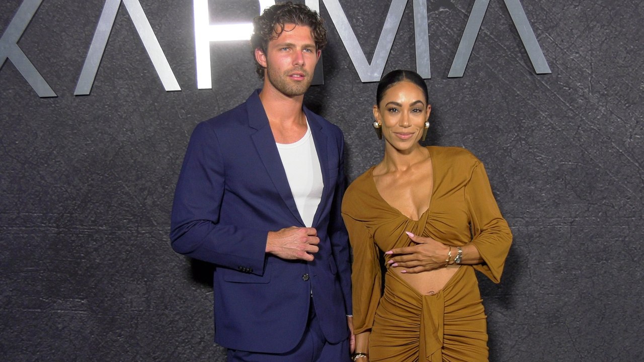 Dylan Wrona and Sasha Lance "Karma Automotive" celebration event black carpet arrivals