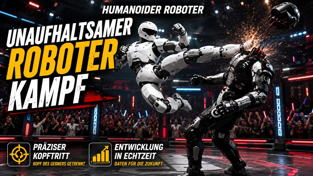 URKL: Humanoider Roboter trennt Gegner mit Kopftritt den Kopf ab