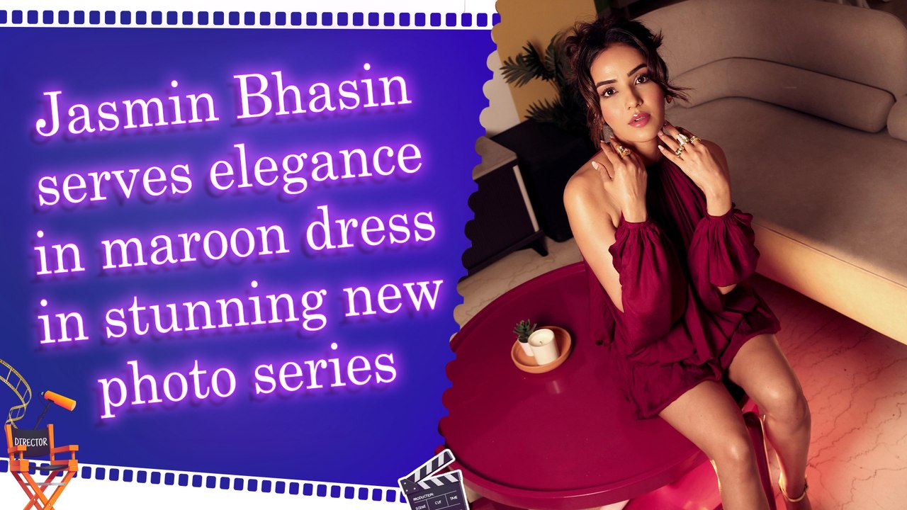 Jasmin Bhasin breaks the internet with her gorgeous maroon look and chic photoshoot pics