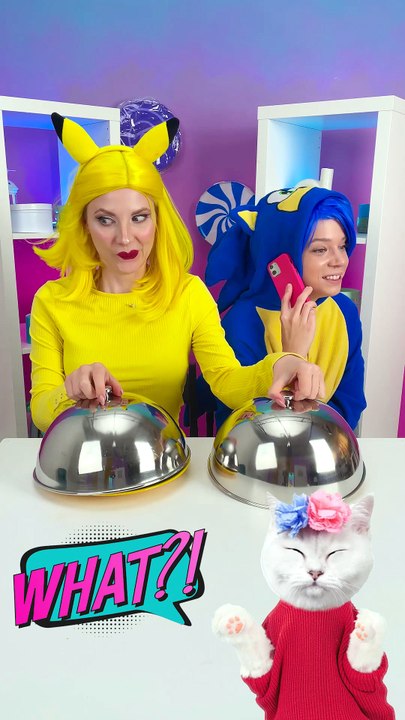 Pikachu vs Sonic jelly challenge! 😲😹 #funnyspotlight #challenge #jelly #comedy