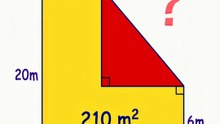 Calculate the area of the red triangle in the image.