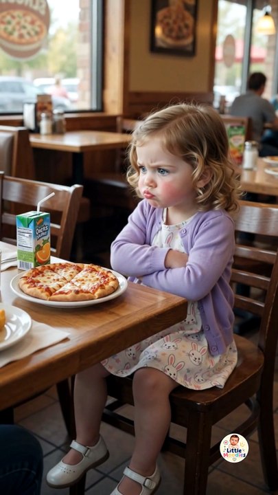 🍕😂 Only a toddler could reject pizza... because it has TOO MUCH CHEESE! 🤣💜
