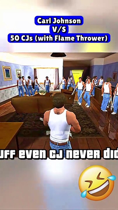 GTA San Andreas Funny Moment – CARL vs 50 CJs (with Fllame Thrower) 👊💀🔥🤣⚡️(Part 475) - #gtag #cj #funny #gtaindia #gtarp