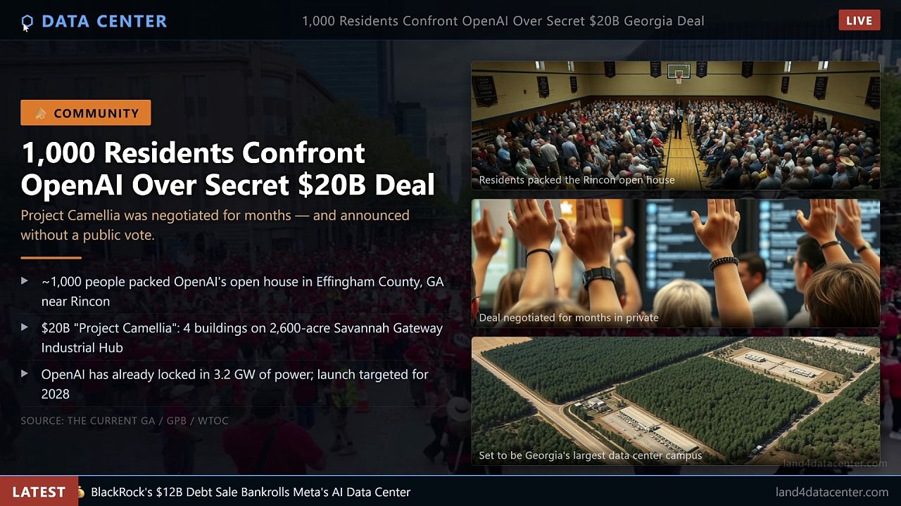 1,000 Residents Confronted OpenAI Over a Secret $20 Billion Data Center