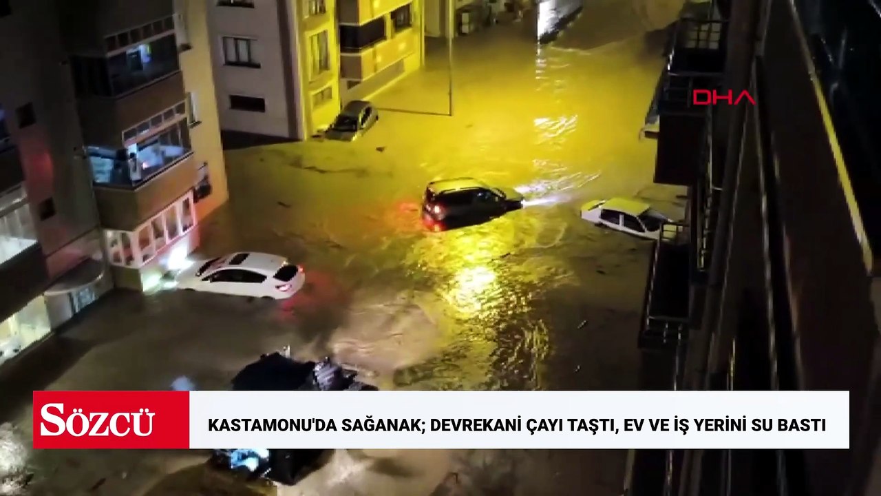 Kastamonu'da Cide'de sağanak; Devrekani Çayı taştı, ev ve iş yerini su bastı