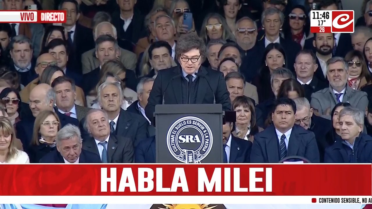Habla Javier Milei en La Rural: "Bajamos aranceles, abrimos mercados"
