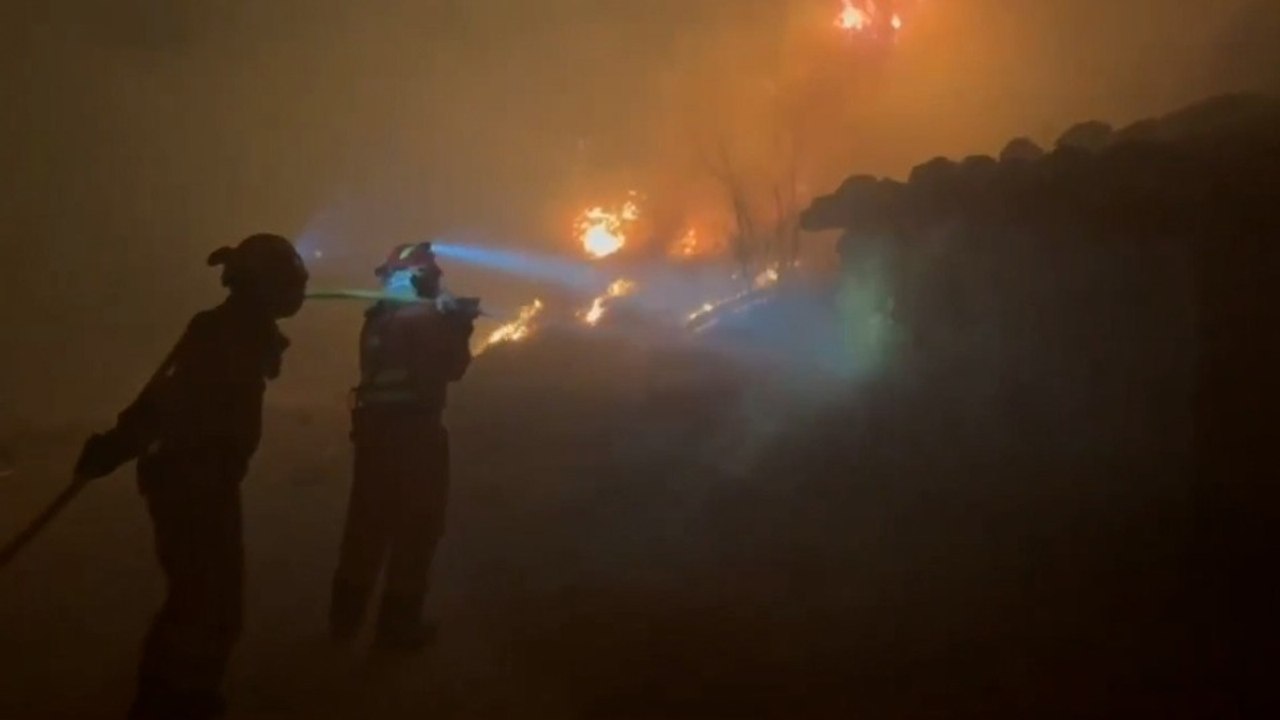 Así actuó la UME durante la noche para frenar el incendio en La Adrada y Piedralaves