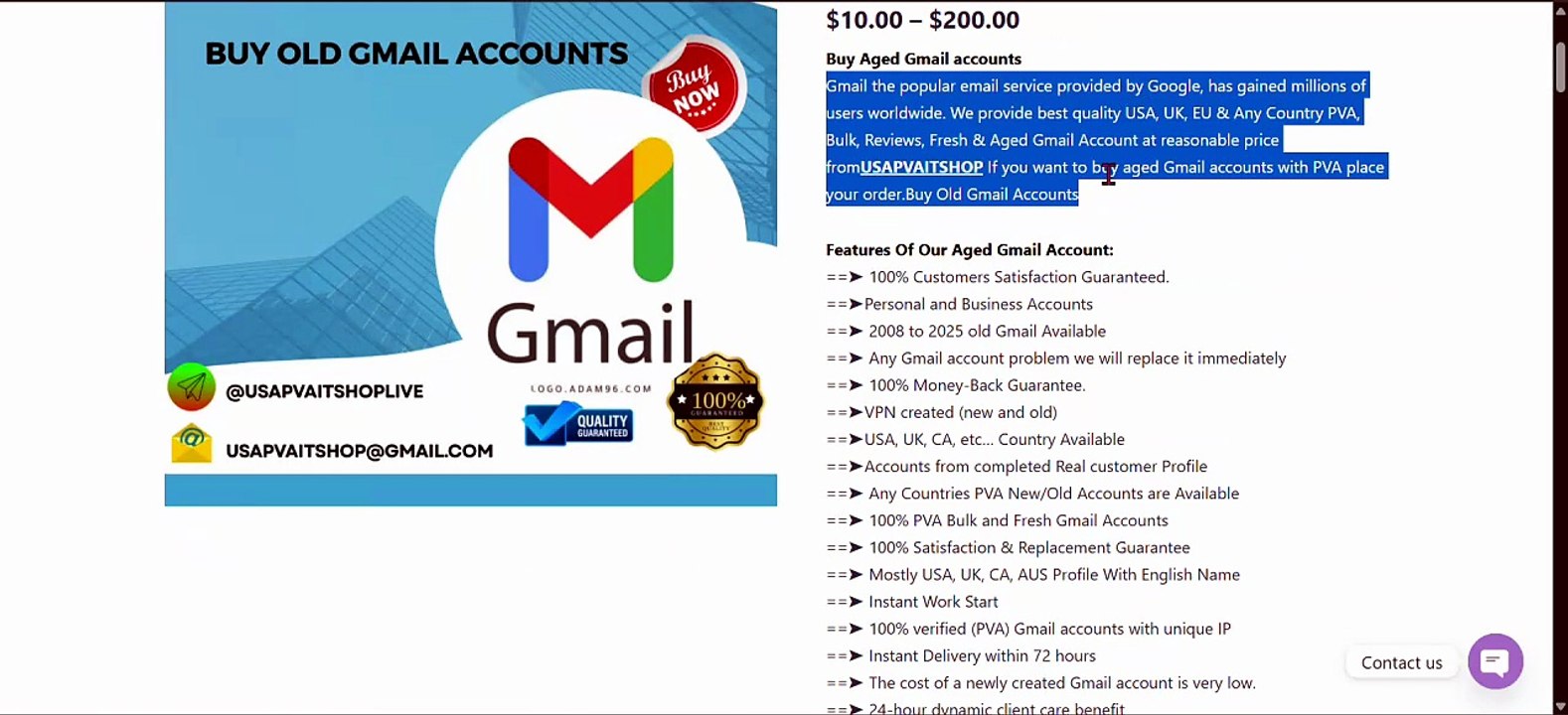 Top 4 Platforms to Buy Aged Gmail Accounts in Bulk..USA