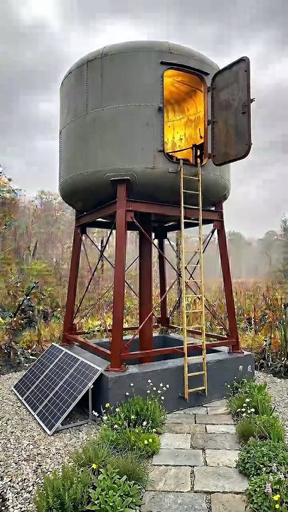 I built a shelter on an abandoned water tower#shelterbuild #bunker #shelter #DIYBuild #BunkerRenovation