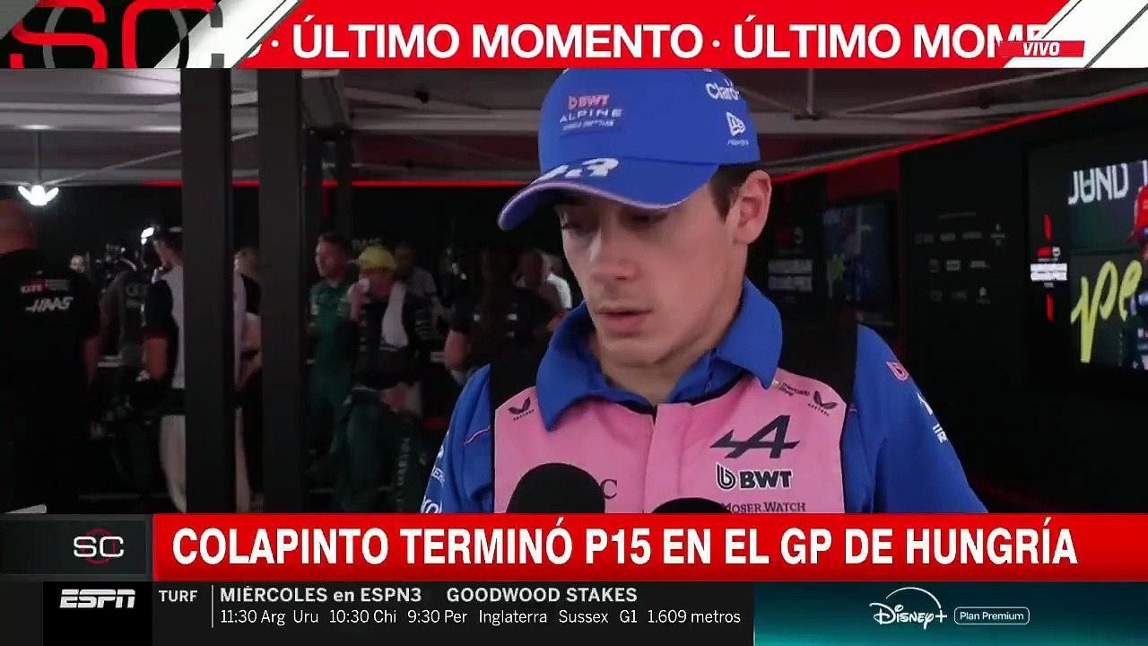 Las declaraciones de Colapinto luego del GP de Hungría